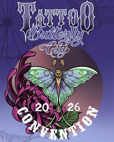 Butterfly City Tattoo Convention cover art